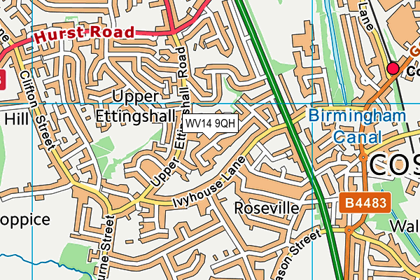 WV14 9QH map - OS VectorMap District (Ordnance Survey)