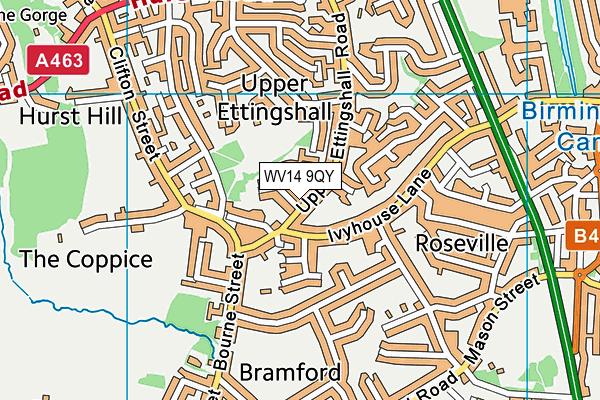 WV14 9QY map - OS VectorMap District (Ordnance Survey)