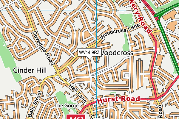 WV14 9RZ map - OS VectorMap District (Ordnance Survey)