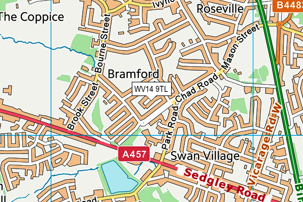 WV14 9TL map - OS VectorMap District (Ordnance Survey)