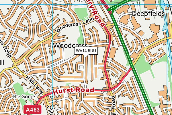 WV14 9UU map - OS VectorMap District (Ordnance Survey)