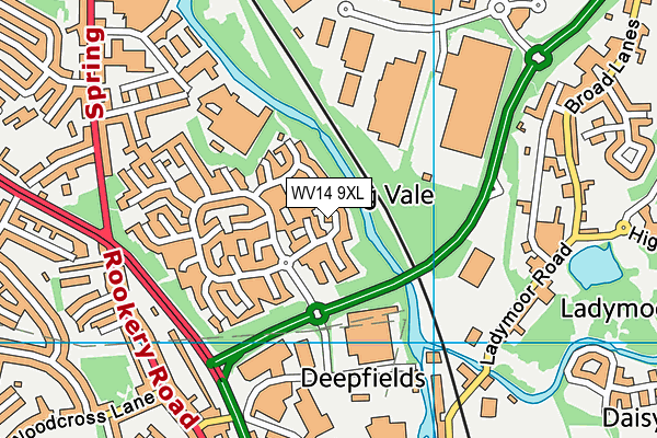 WV14 9XL map - OS VectorMap District (Ordnance Survey)