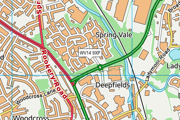 WV14 9XP map - OS VectorMap District (Ordnance Survey)