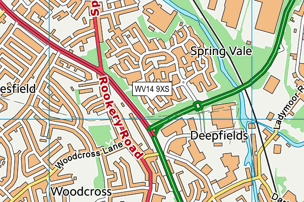 WV14 9XS map - OS VectorMap District (Ordnance Survey)