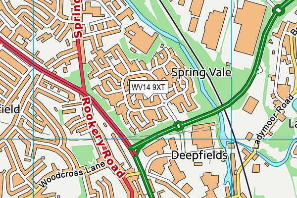 WV14 9XT map - OS VectorMap District (Ordnance Survey)