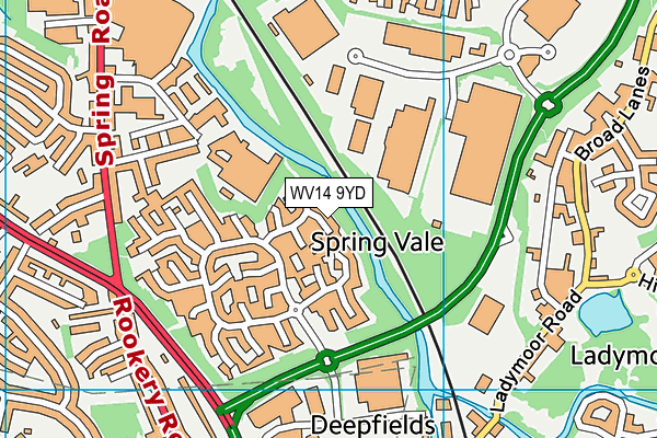 WV14 9YD map - OS VectorMap District (Ordnance Survey)