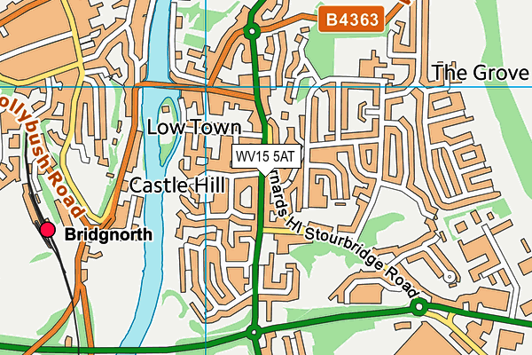 WV15 5AT map - OS VectorMap District (Ordnance Survey)