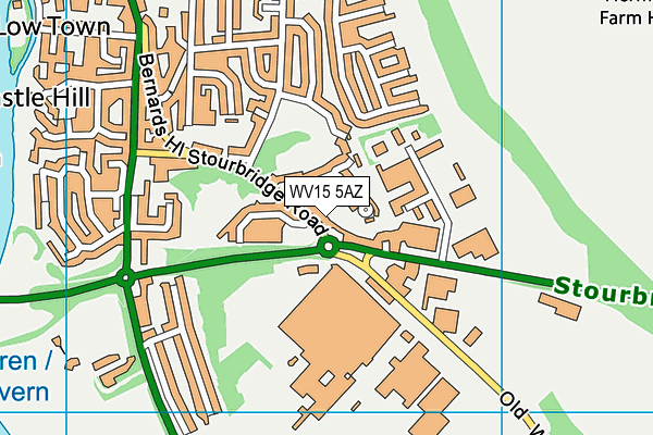 WV15 5AZ map - OS VectorMap District (Ordnance Survey)