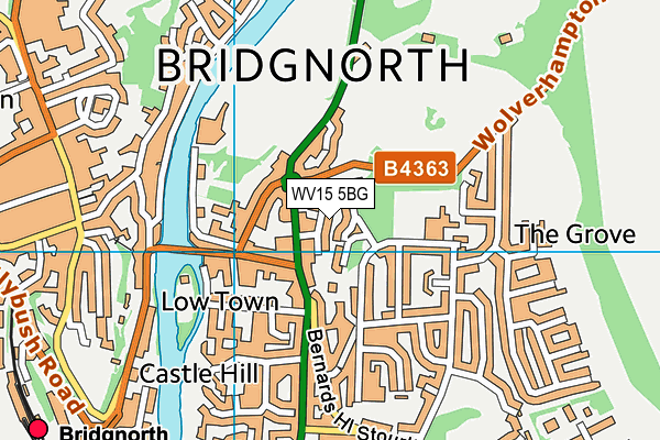 Map of BRIDGNORTH CAR SALES LTD at district scale