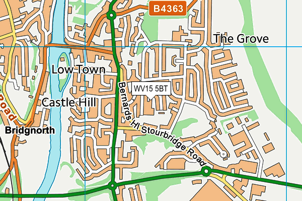 Bridgnorth Health & Fitness Club (Closed) map (WV15 5BT) - OS VectorMap District (Ordnance Survey)