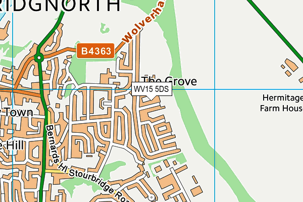 WV15 5DS map - OS VectorMap District (Ordnance Survey)