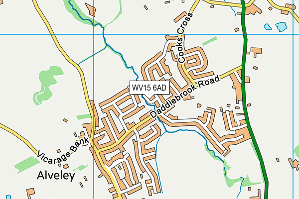 WV15 6AD map - OS VectorMap District (Ordnance Survey)