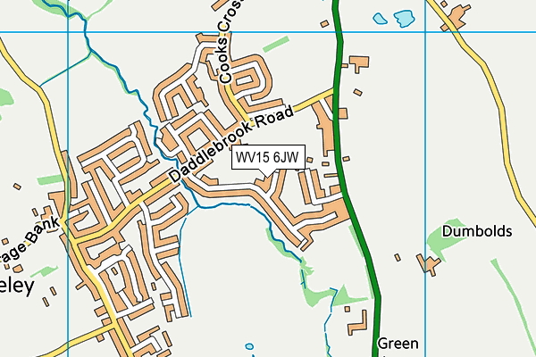 WV15 6JW map - OS VectorMap District (Ordnance Survey)