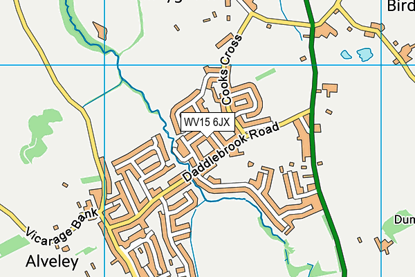 WV15 6JX map - OS VectorMap District (Ordnance Survey)