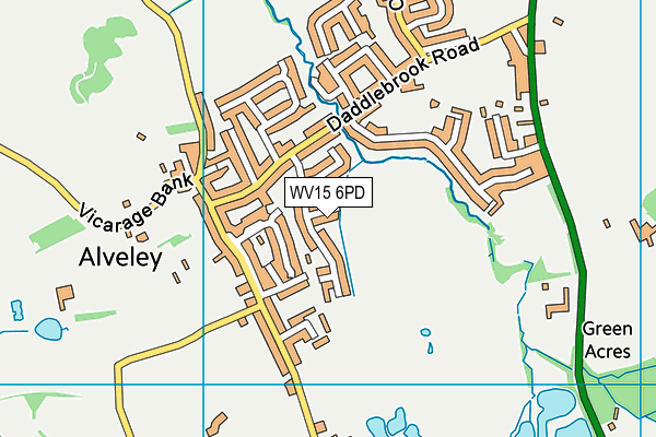 WV15 6PD map - OS VectorMap District (Ordnance Survey)