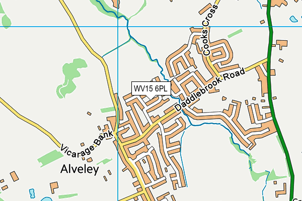 WV15 6PL map - OS VectorMap District (Ordnance Survey)