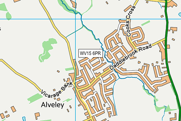 WV15 6PR map - OS VectorMap District (Ordnance Survey)