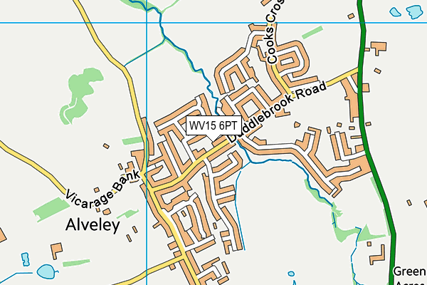WV15 6PT map - OS VectorMap District (Ordnance Survey)