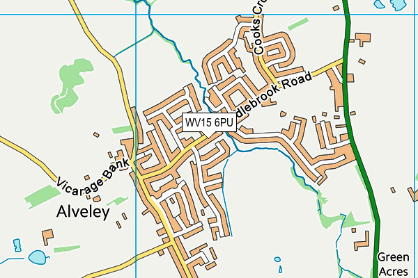 WV15 6PU map - OS VectorMap District (Ordnance Survey)