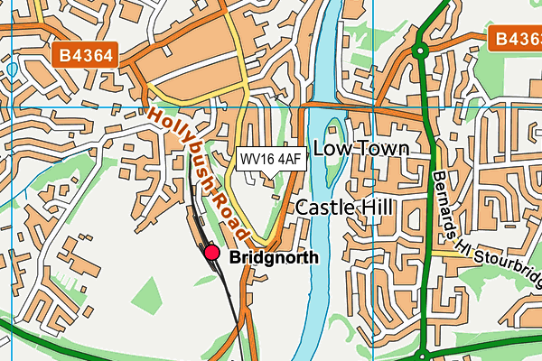 WV16 4AF map - OS VectorMap District (Ordnance Survey)