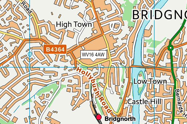 Map of BRIDGNORTH STORES LTD at district scale