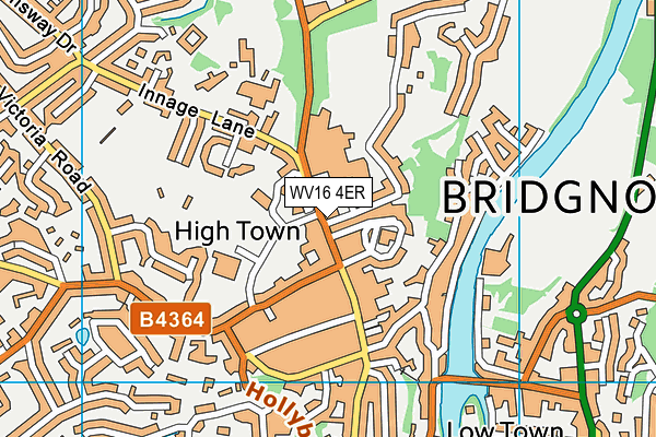 Bridgnorth Endowed Leisure Centre map (WV16 4ER) - OS VectorMap District (Ordnance Survey)
