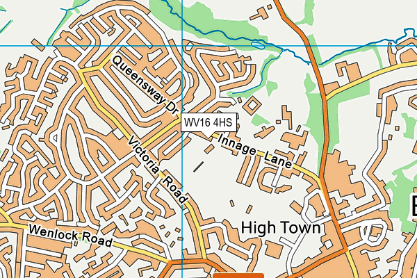 Crown Meadow map (WV16 4HS) - OS VectorMap District (Ordnance Survey)
