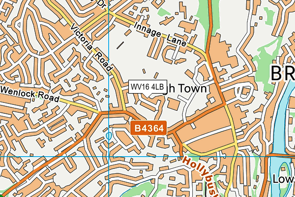 Bridgnorth Cricket & Hockey Club map (WV16 4LB) - OS VectorMap District (Ordnance Survey)