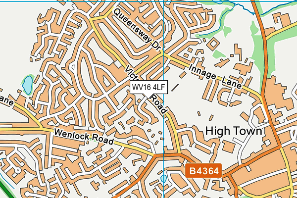 WV16 4LF map - OS VectorMap District (Ordnance Survey)