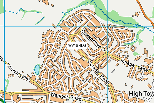 WV16 4LG map - OS VectorMap District (Ordnance Survey)
