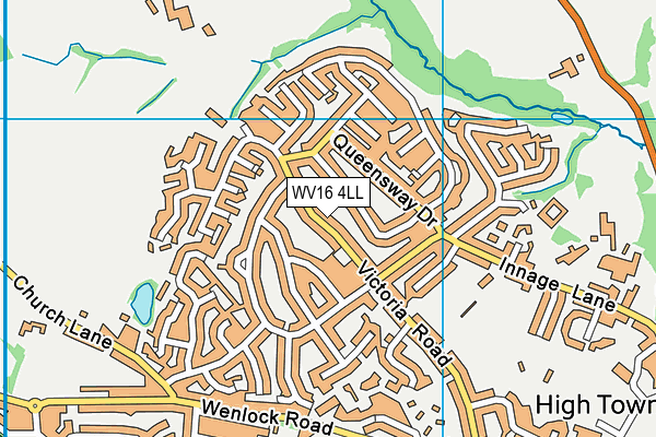 WV16 4LL map - OS VectorMap District (Ordnance Survey)