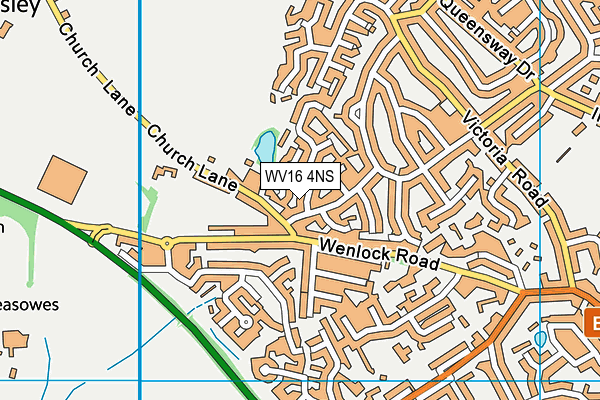 WV16 4NS map - OS VectorMap District (Ordnance Survey)