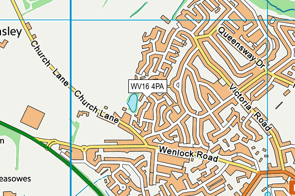 WV16 4PA map - OS VectorMap District (Ordnance Survey)