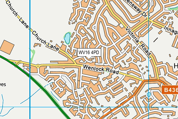 WV16 4PD map - OS VectorMap District (Ordnance Survey)