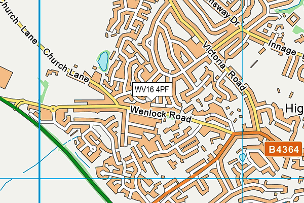 WV16 4PF map - OS VectorMap District (Ordnance Survey)