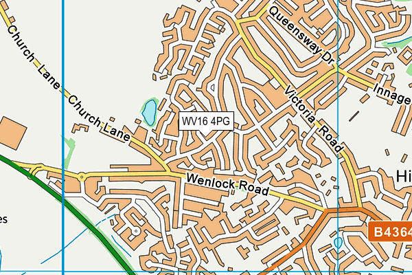 WV16 4PG map - OS VectorMap District (Ordnance Survey)