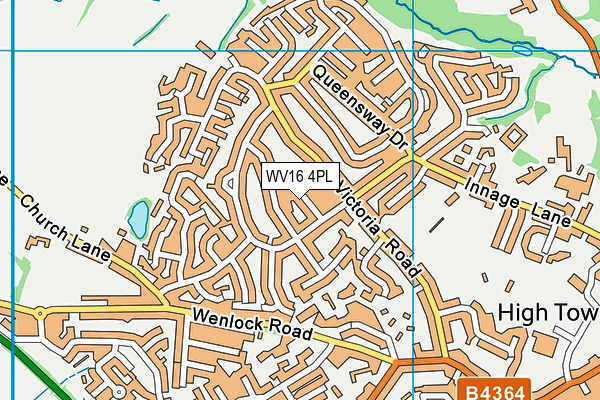 WV16 4PL map - OS VectorMap District (Ordnance Survey)
