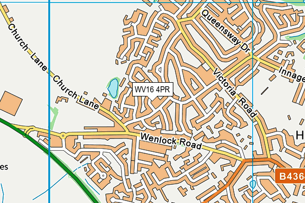 WV16 4PR map - OS VectorMap District (Ordnance Survey)