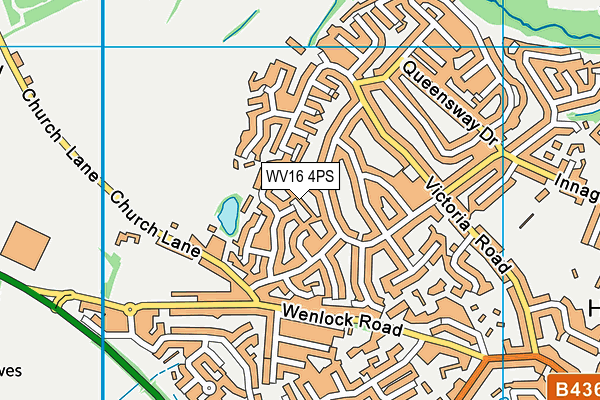 WV16 4PS map - OS VectorMap District (Ordnance Survey)