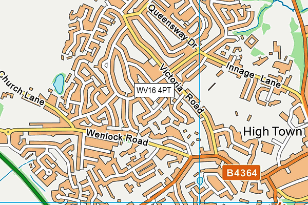 WV16 4PT map - OS VectorMap District (Ordnance Survey)