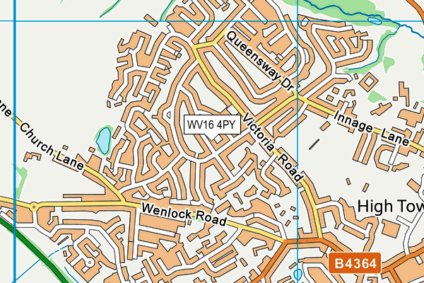 WV16 4PY map - OS VectorMap District (Ordnance Survey)