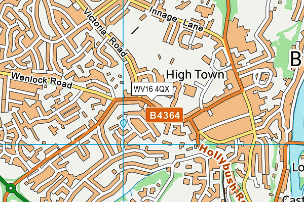 WV16 4QX map - OS VectorMap District (Ordnance Survey)