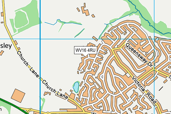WV16 4RU map - OS VectorMap District (Ordnance Survey)