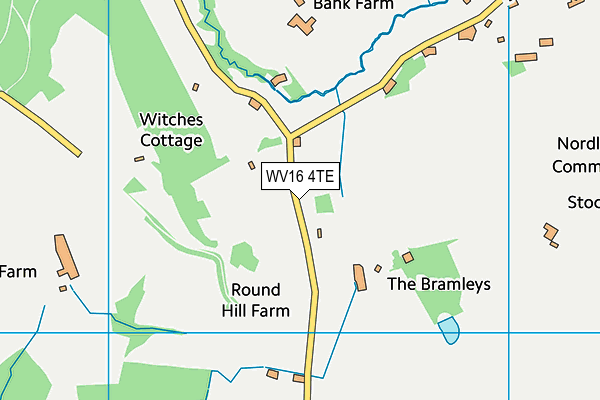 WV16 4TE map - OS VectorMap District (Ordnance Survey)