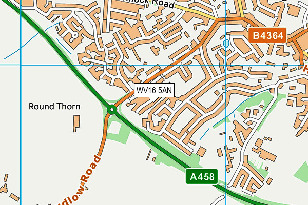 WV16 5AN map - OS VectorMap District (Ordnance Survey)