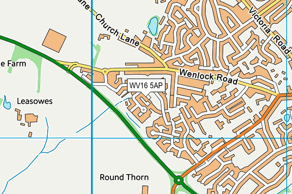 WV16 5AP map - OS VectorMap District (Ordnance Survey)