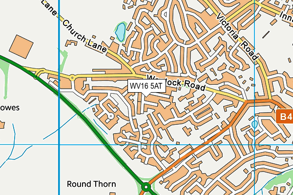 WV16 5AT map - OS VectorMap District (Ordnance Survey)