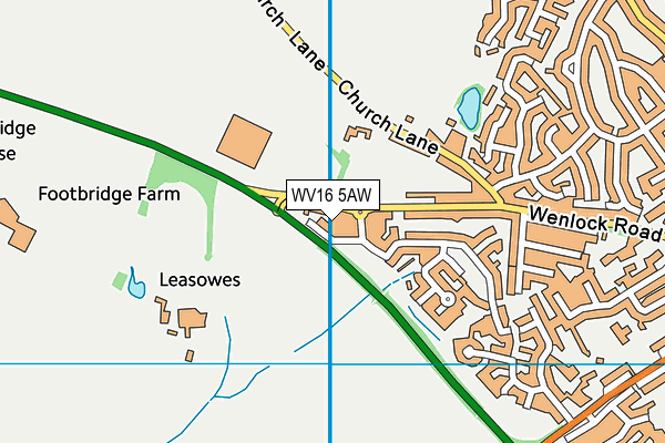 WV16 5AW map - OS VectorMap District (Ordnance Survey)