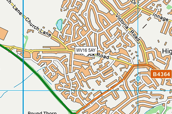 WV16 5AY map - OS VectorMap District (Ordnance Survey)