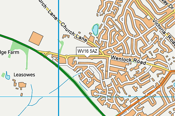 WV16 5AZ map - OS VectorMap District (Ordnance Survey)